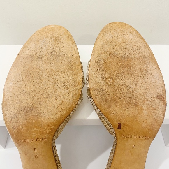 Michael Kors Collection Italy Python Snakeskin Mules Slides Sandals 39 40 9 - Picture 10 of 11